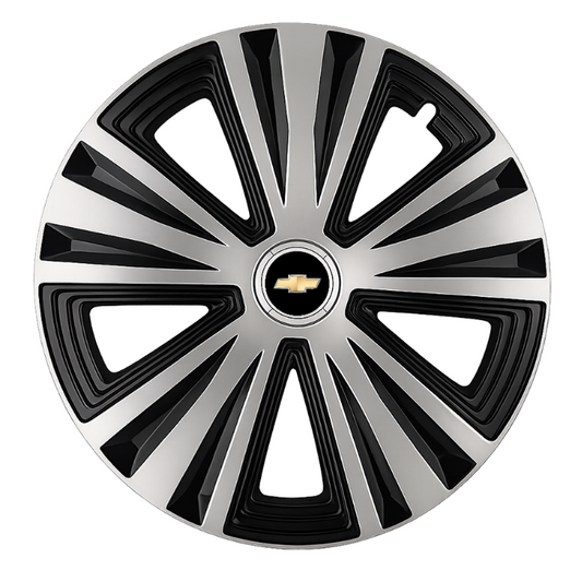 Set 4 capace roti Glory Gri-Negru R14, Compatibil Cu Chevrolet