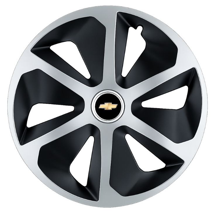 Set 4 capace roti Roco Gri-Negru R14 Compatibil Cu Chevrolet