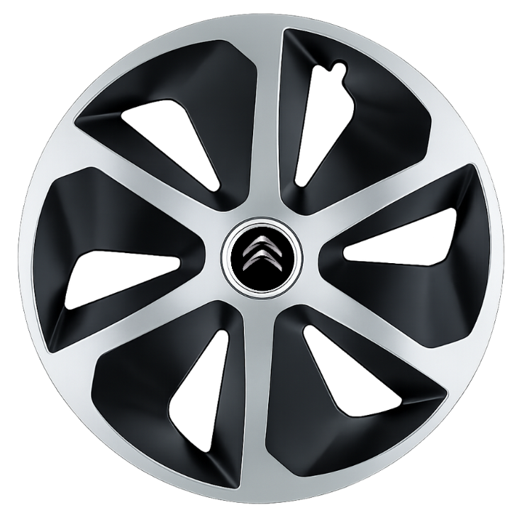 Set 4 capace roti Roco Gri-Negru R16 Compatibil Cu Citroen