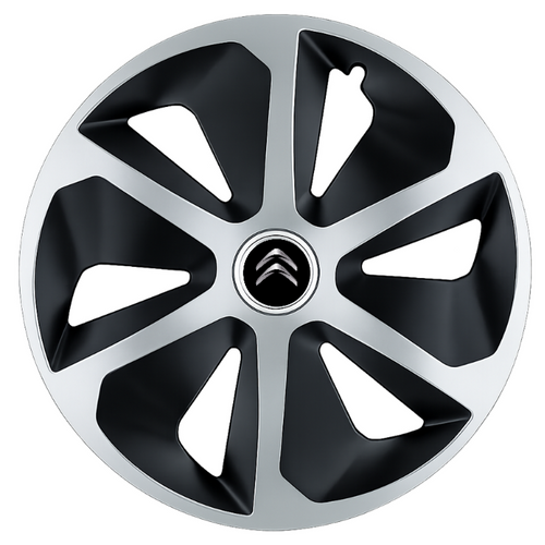 Set 4 capace roti Roco Gri-Negru R16 Compatibil Cu Citroen