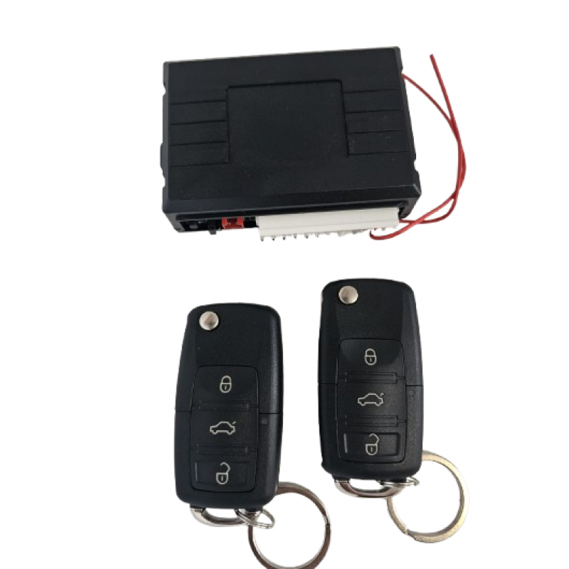 Închidere Centralizată Universală cu 2 Telecomenzi Tip Cheie Briceag, 3 Butoane , model VW