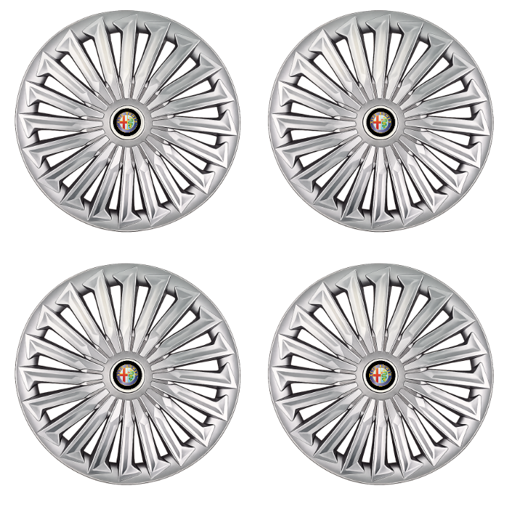 Set 4 capace roti Joy Gri R17 pentru gama auto Alfa Romeo.