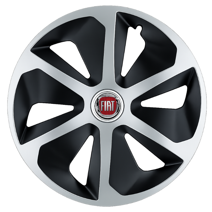 Set 4 capace roti Roco Gri-Negru R15 Compatibil Cu Fiat