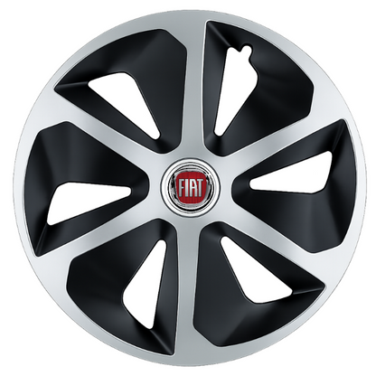Set 4 capace roti Roco Gri-Negru R15 Compatibil Cu Fiat