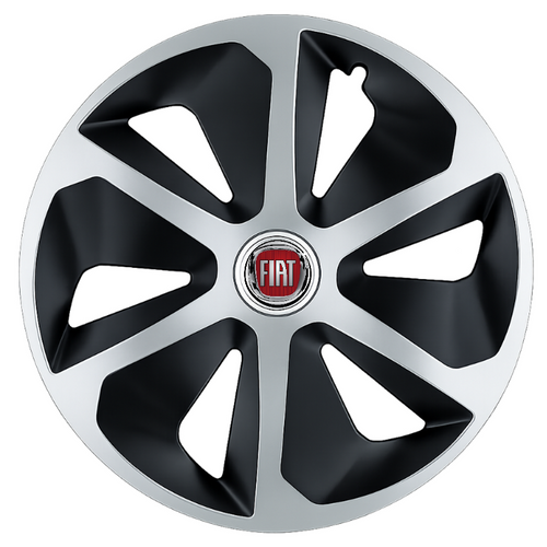Set 4 capace roti Roco Gri-Negru R15 Compatibil Cu Fiat