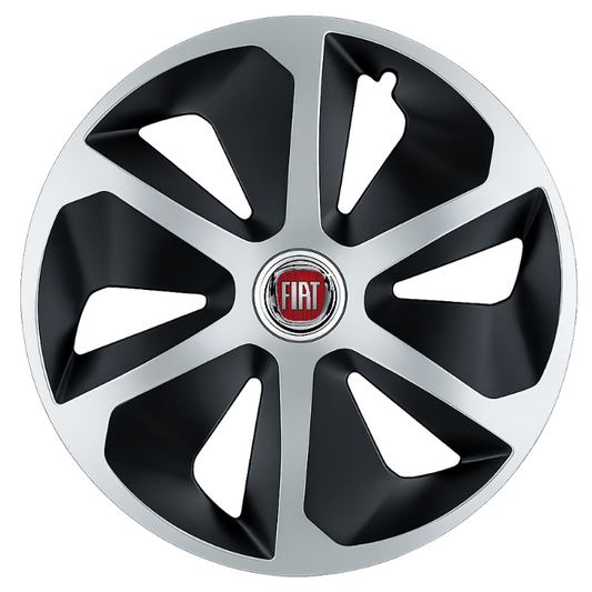 Set 4 capace roti Roco Gri-Negru R15 Compatibil Cu Fiat
