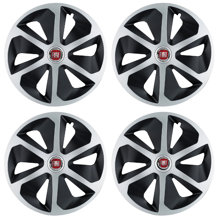 Set 4 capace roti Roco Gri-Negru R16 Compatibil Cu Fiat