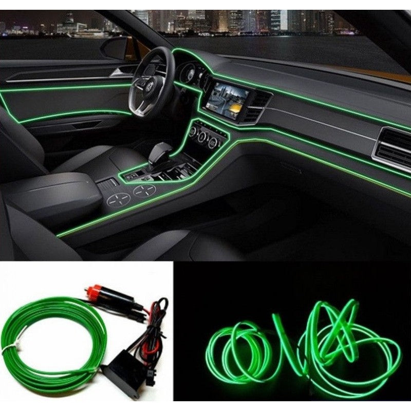 Fir cu neon 3 metri 12V verde