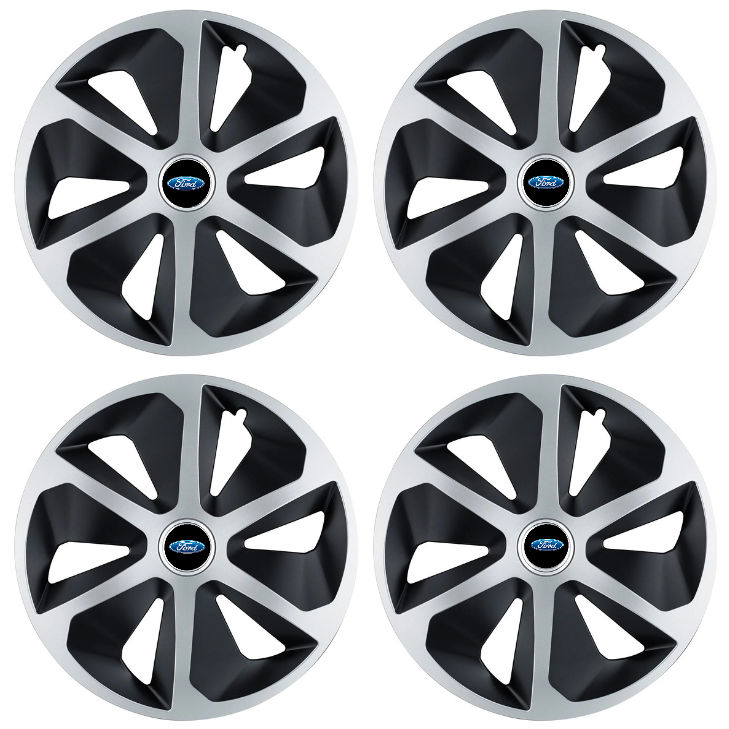 Set 4 capace roti Roco Gri-Negru R16 Compatibil Cu Ford