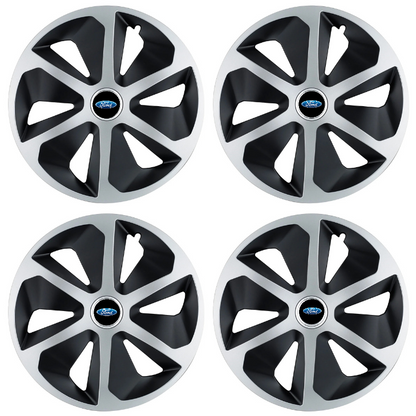 Set 4 capace roti Roco Gri-Negru R16 Compatibil Cu Ford