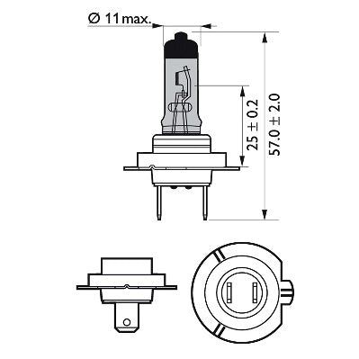 SET 2 BECURI FAR H7/W5W PX26D 55W 12V WHITE VISION ULTRA PHILIPS