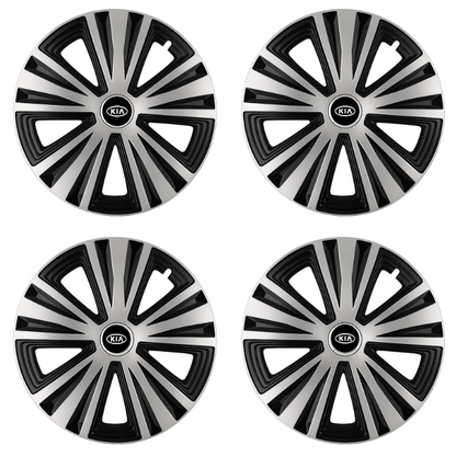 Set 4 capace roti Glory Gri-Negru R16, Compatibil Cu Kia