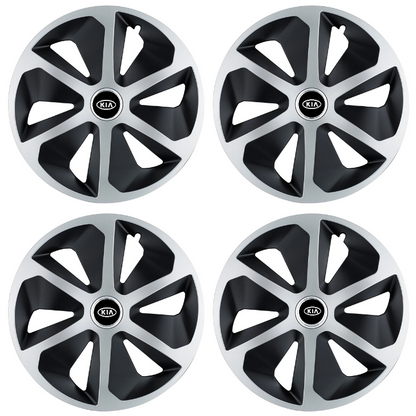 Set 4 capace roti Roco Gri-Negru R16 Compatibil Cu Kia
