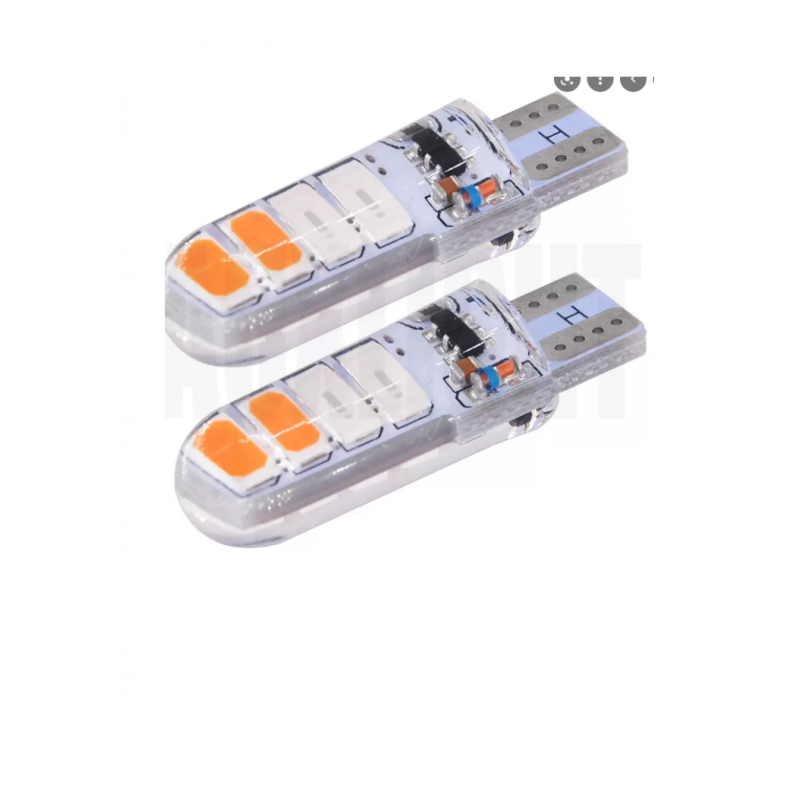 Set 2 becuri auto W5W/ T10-8 Smd dublu color