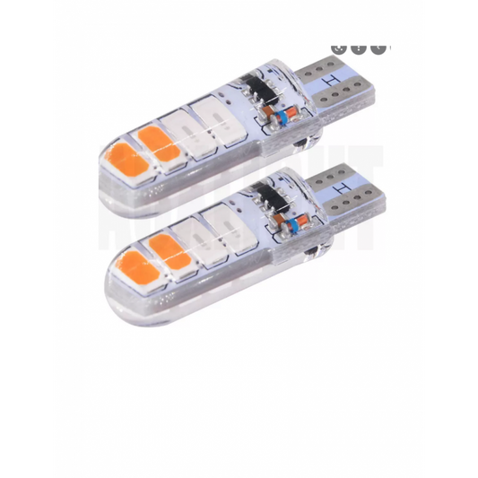 Set 2 becuri auto W5W/ T10-8 Smd dublu color