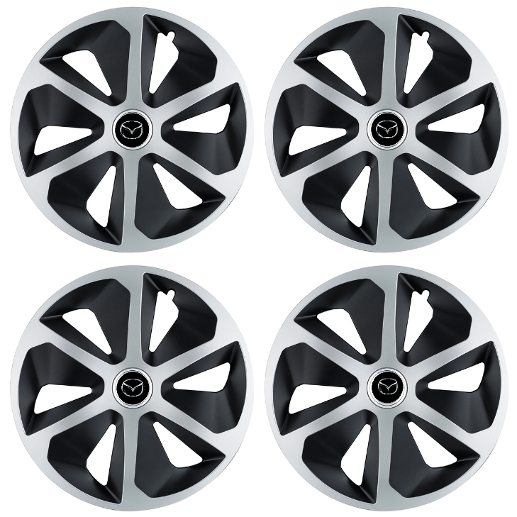 Set 4 capace roti Roco Gri-Negru R15 Compatibil Cu Mazda