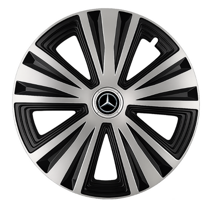 Set 4 capace roti Glory Gri-Negru R15, Compatibil Cu Mercedes Benz