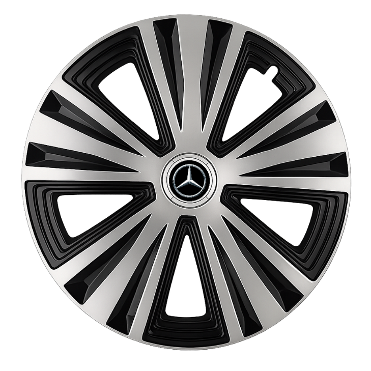 Set 4 capace roti Glory Gri-Negru R14, Compatibil Cu Mercedes Benz