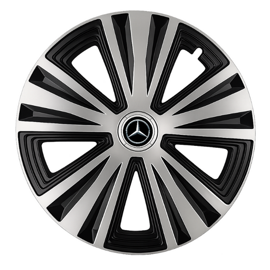 Set 4 capace roti Glory Gri-Negru R14, Compatibil Cu Mercedes Benz