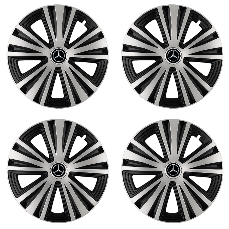 Set 4 capace roti Glory Gri-Negru R14, Compatibil Cu Mercedes Benz