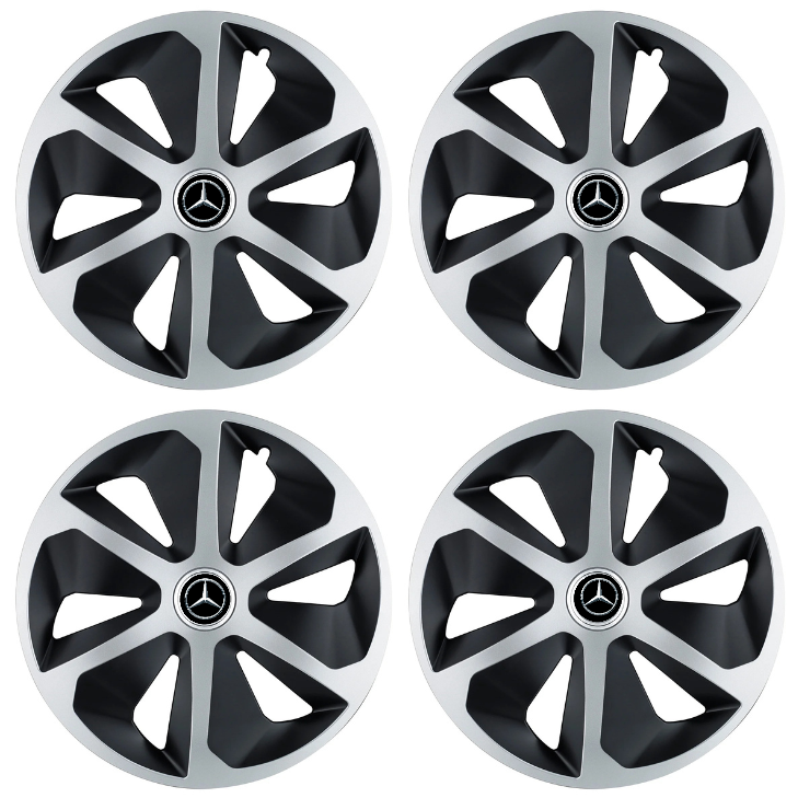 Set 4 capace roti Roco Gri-Negru R15 Compatibil Cu Mercedes-Benz