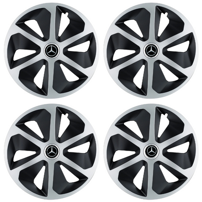 Set 4 capace roti Roco Gri-Negru R15 Compatibil Cu Mercedes-Benz