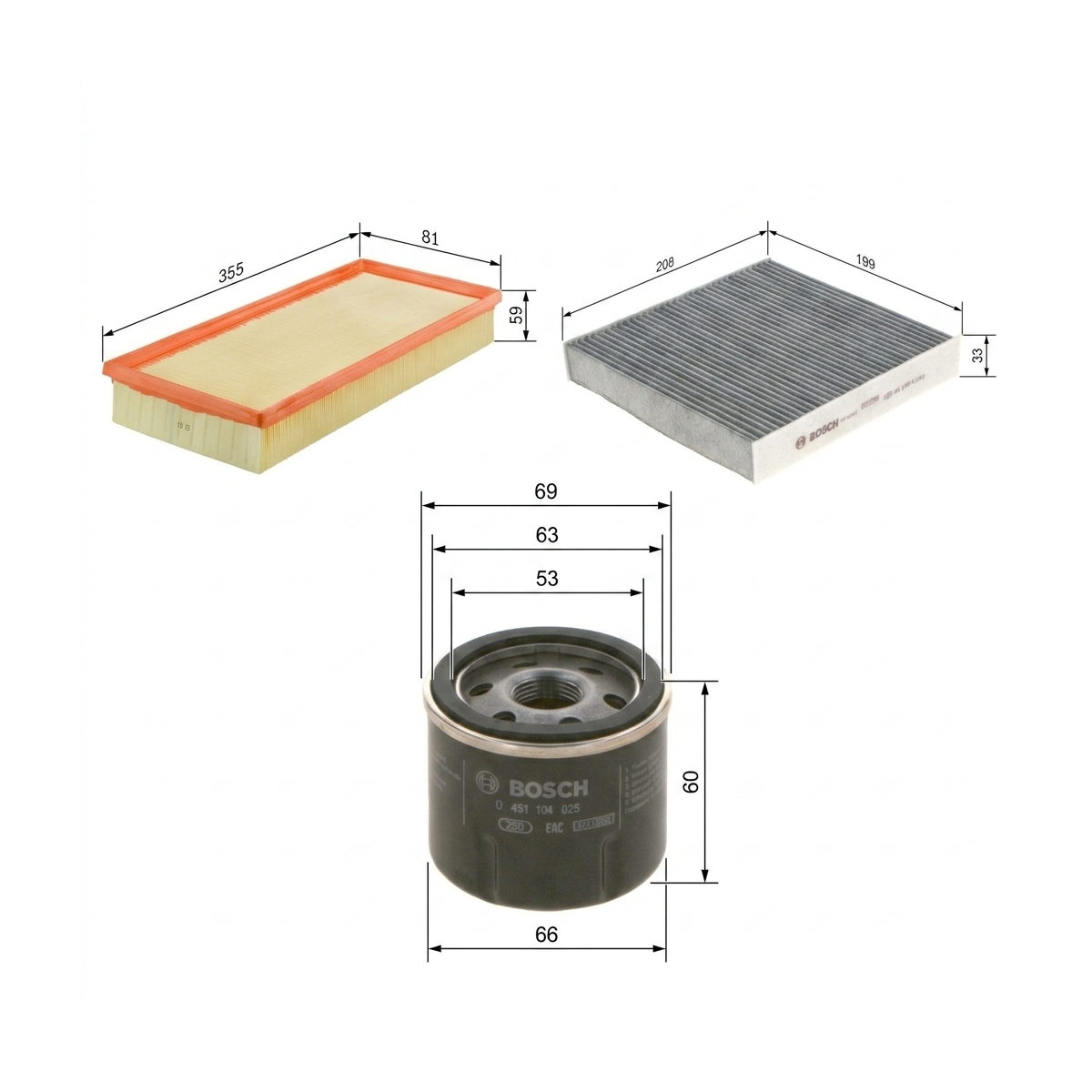 Kit filtre revizie Dacia Sandero 2 1.2 LPG 75 CP – Bosch