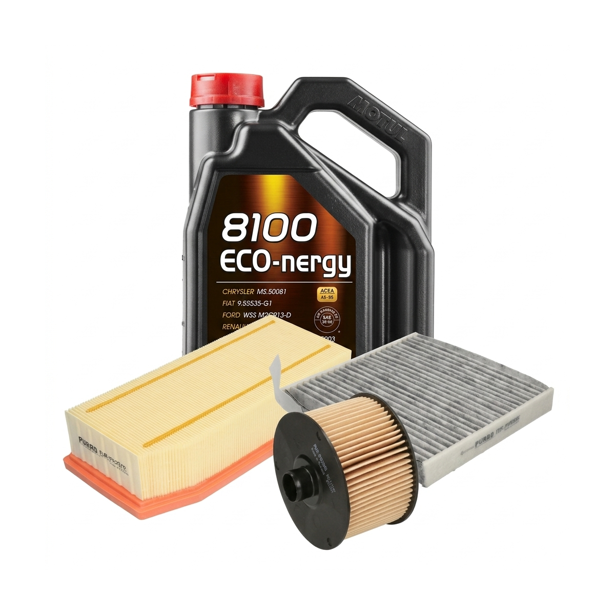 Kit revizie ulei Motul 8100 ECO-NERGY 5W-30 + filtre Dacia Duster HS 1.2 TCe 125 CP – PURRO