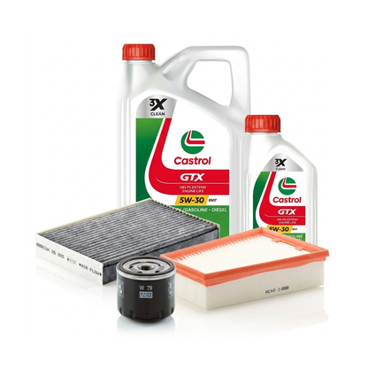 Kit revizie ulei Castrol GTX 5W-30 RN17 + filtre Renault Megane 3 2.0 TCe 220 CP – MANN