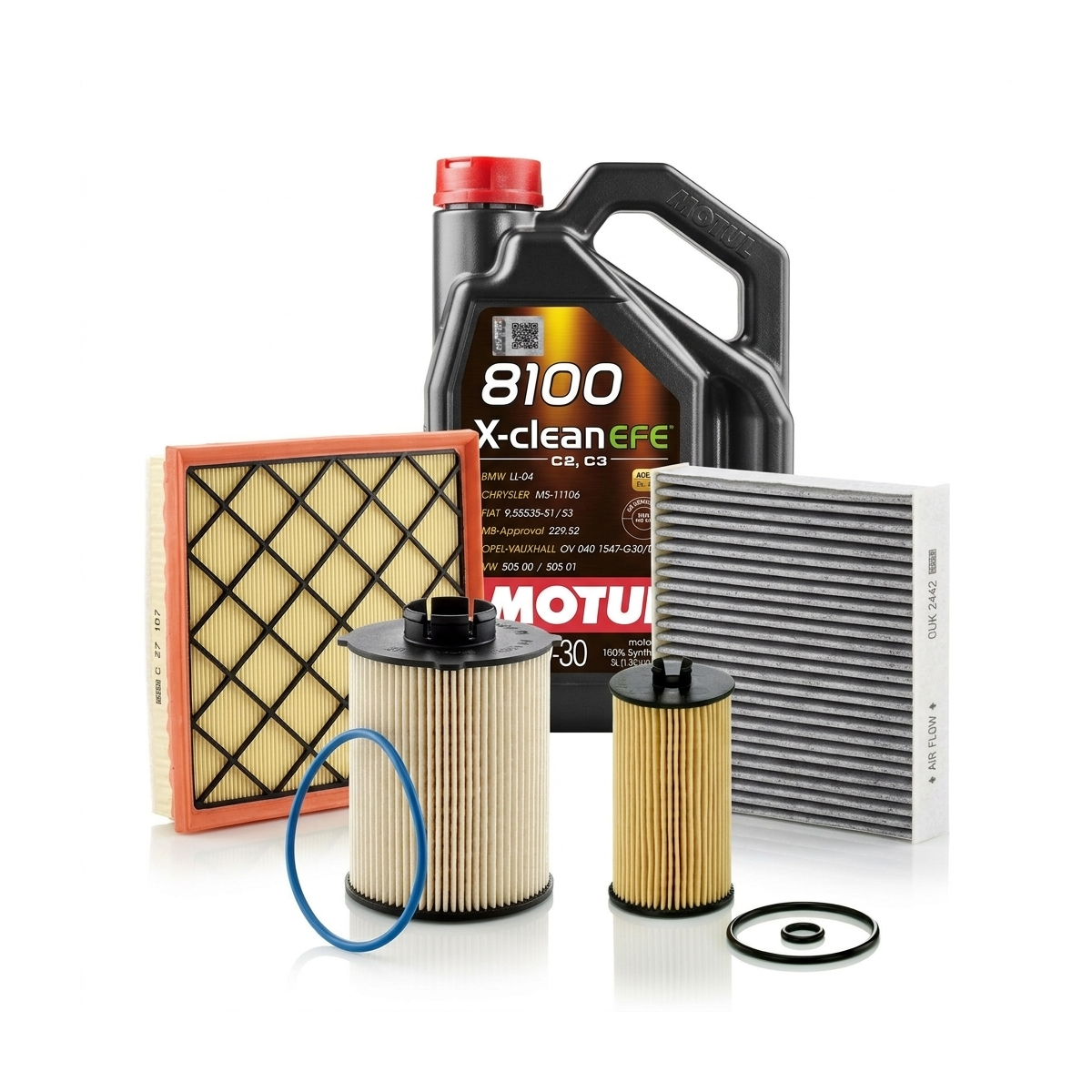 Kit revizie ulei Motul 8100 X-CLEAN EFE 5W-30 + filtre Opel Astra J 1.6 CDTi 136 CP – MANN