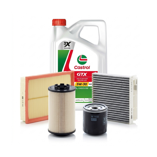 Kit revizie ulei Castrol GTX 5W-30 RN17 + filtre Dacia Duster HS 1.5 dCi 4x4 109 CP – MANN