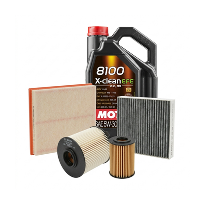 Kit revizie ulei Motul 8100 X-CLEAN EFE 5W-30 + filtre Opel Astra J 1.6 CDTi 110 CP – Bosch