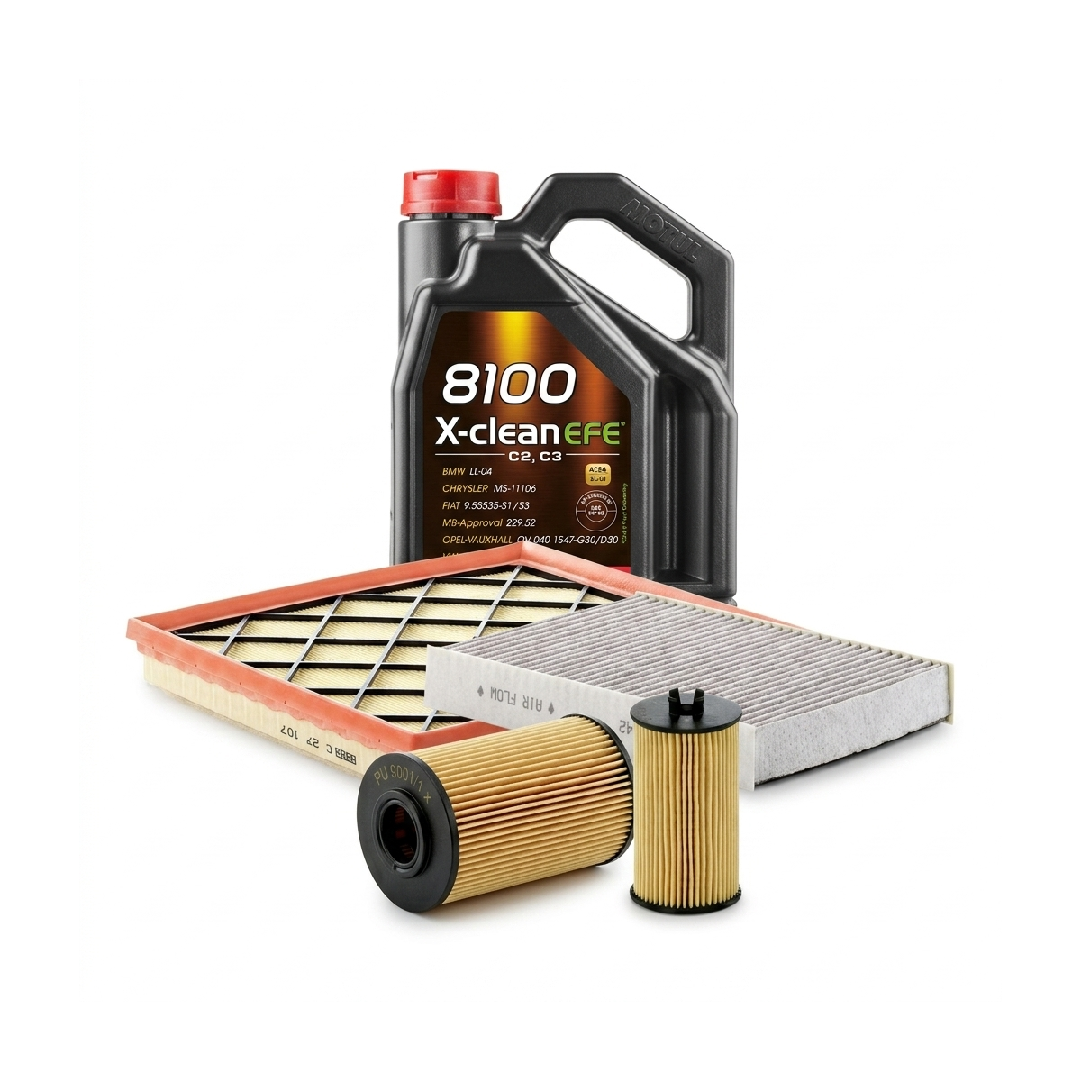 Kit revizie ulei Motul 8100 X-CLEAN EFE 5W-30 + filtre Opel Astra J 1.6 CDTi 110 CP – MANN