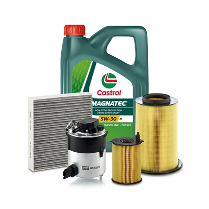 Kit revizie ulei Castrol MAGNATEC 5W-30 A5 + filtre Ford Focus 2 1.6 TDCi 100 CP – MANN