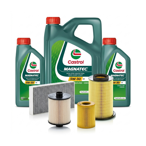 Kit revizie ulei Castrol MAGNATEC 5W-30 A5 + filtre Ford Focus 2 2.0 TDCi 133 CP – MANN