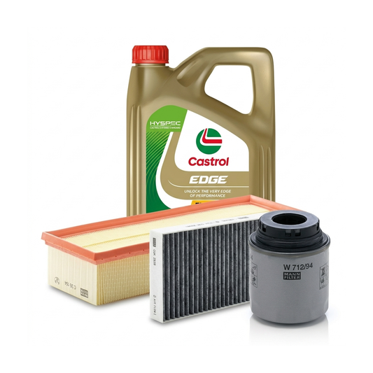 Kit revizie ulei Castrol EDGE 5W-30 LL + filtre VW Passat B7 1.4 TSI MultiFuel 160 CP – MANN