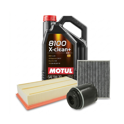 Kit revizie ulei Motul 8100 X-CLEAN+ 5W-30 + filtre VW Passat B7 1.4 TSI MultiFuel 160 CP – PURRO