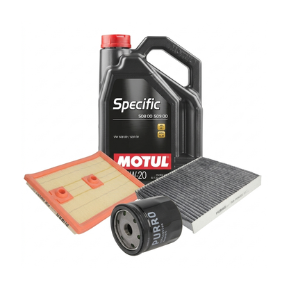 Kit revizie ulei Motul SPECIFIC 508 00 509 00 0W-20 + filtre VW Golf 7 1.4 GTE Hybrid 204 CP – PURRO
