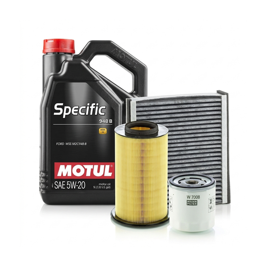 Kit revizie ulei Motul SPECIFIC 948B 5W-20 + filtre Ford Focus 3 1.6 LPG 117 CP – MANN