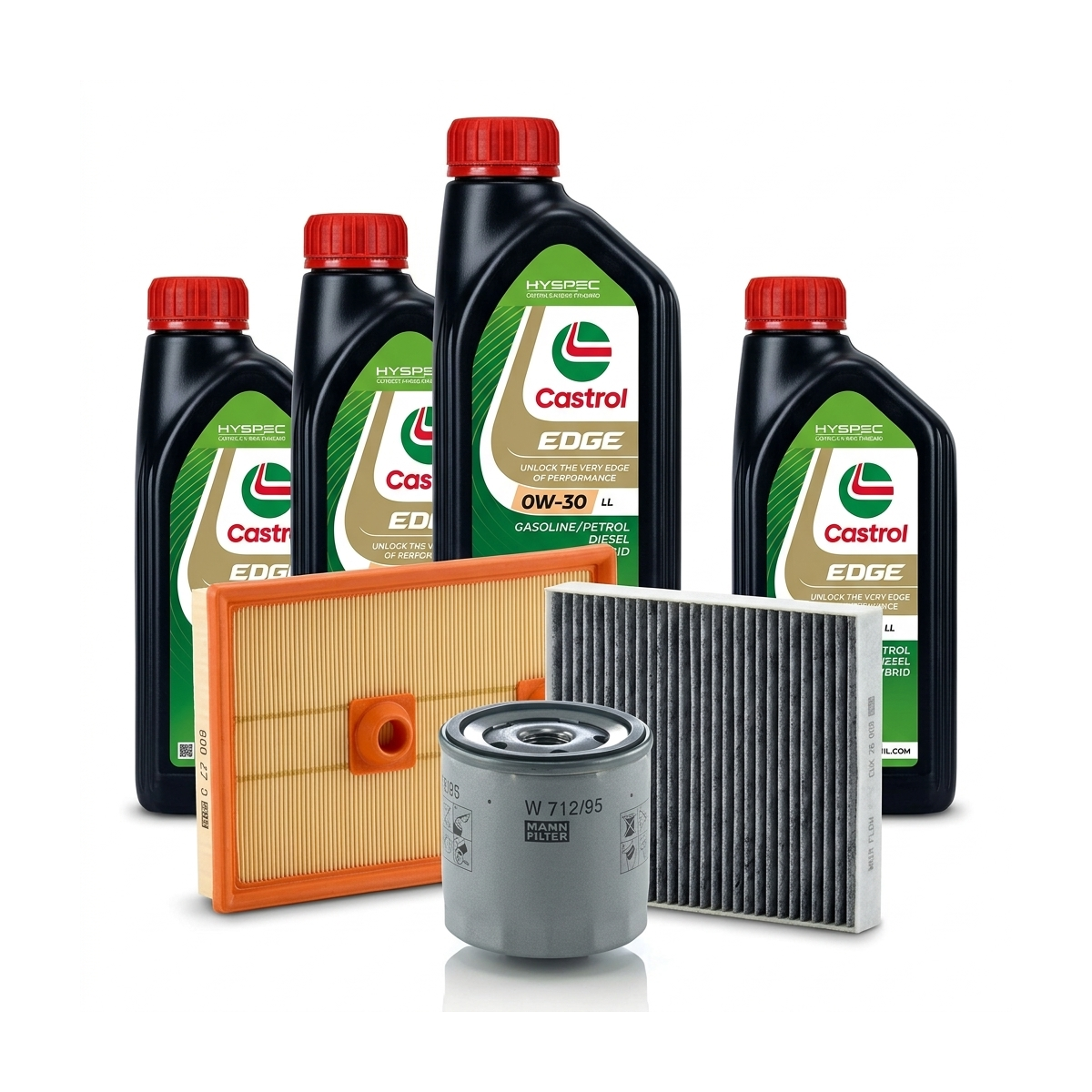 Kit revizie ulei Castrol EDGE 0W-30 LL + filtre Skoda Octavia 3 1.4 TSI G-TEC 110 CP – MANN