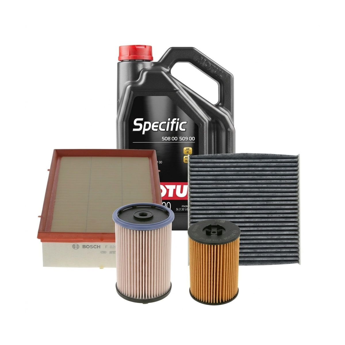 Kit revizie ulei Motul SPECIFIC 508 00 509 00 0W-20 + filtre VW Passat B8 2.0 TDI 150 CP – Bosch