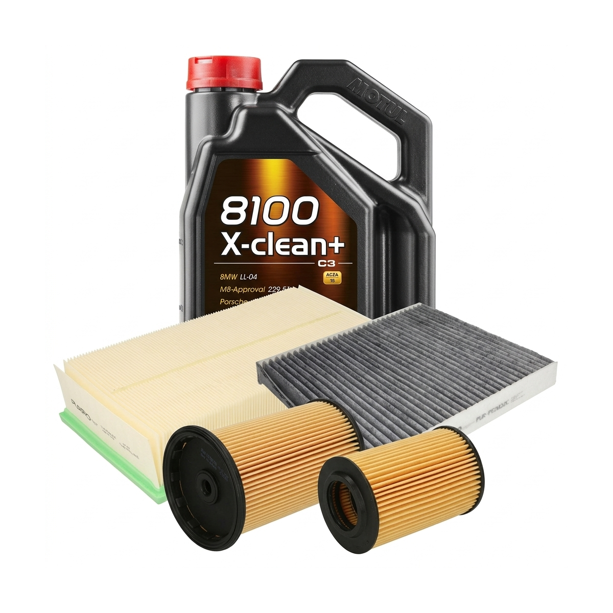 Kit revizie ulei Motul 8100 X-CLEAN+ 5W-30 + filtre VW Passat B8 2.0 TDI 150 CP – PURRO