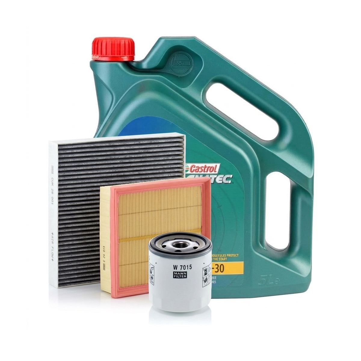 Kit revizie ulei Castrol Ford Magnatec A5 5W-30 + filtre Ford Mondeo 5 2.0 Hybrid 177 CP – MANN