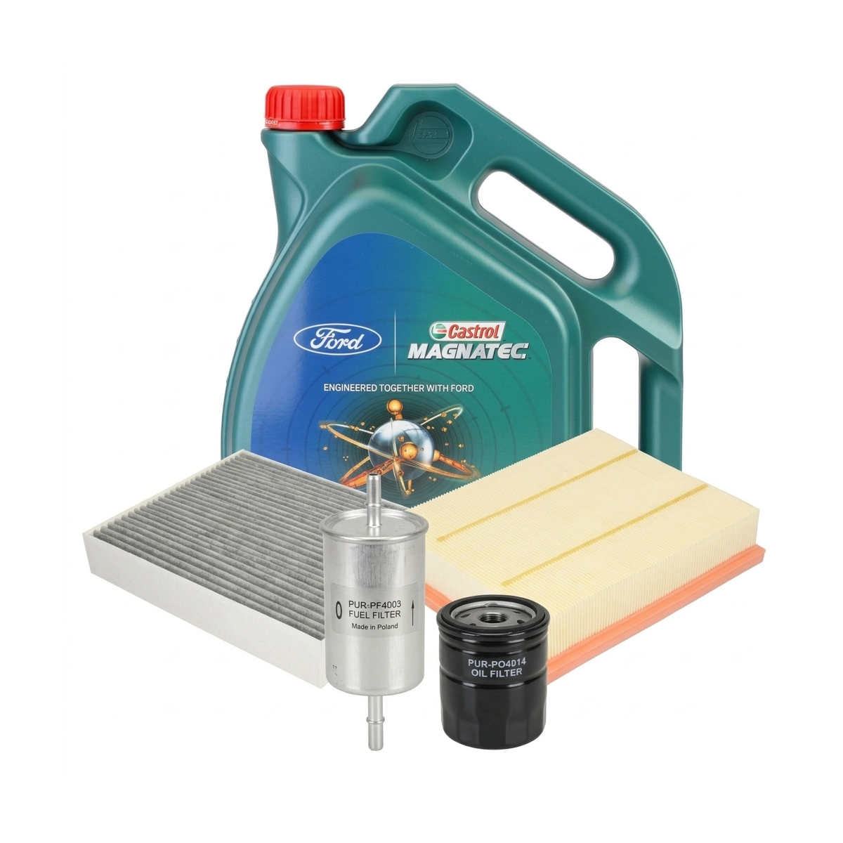 Kit revizie ulei Castrol Ford Magnatec A5 5W-30 + filtre Ford Mondeo 5 2.0 Hybrid 177 CP – PURRO