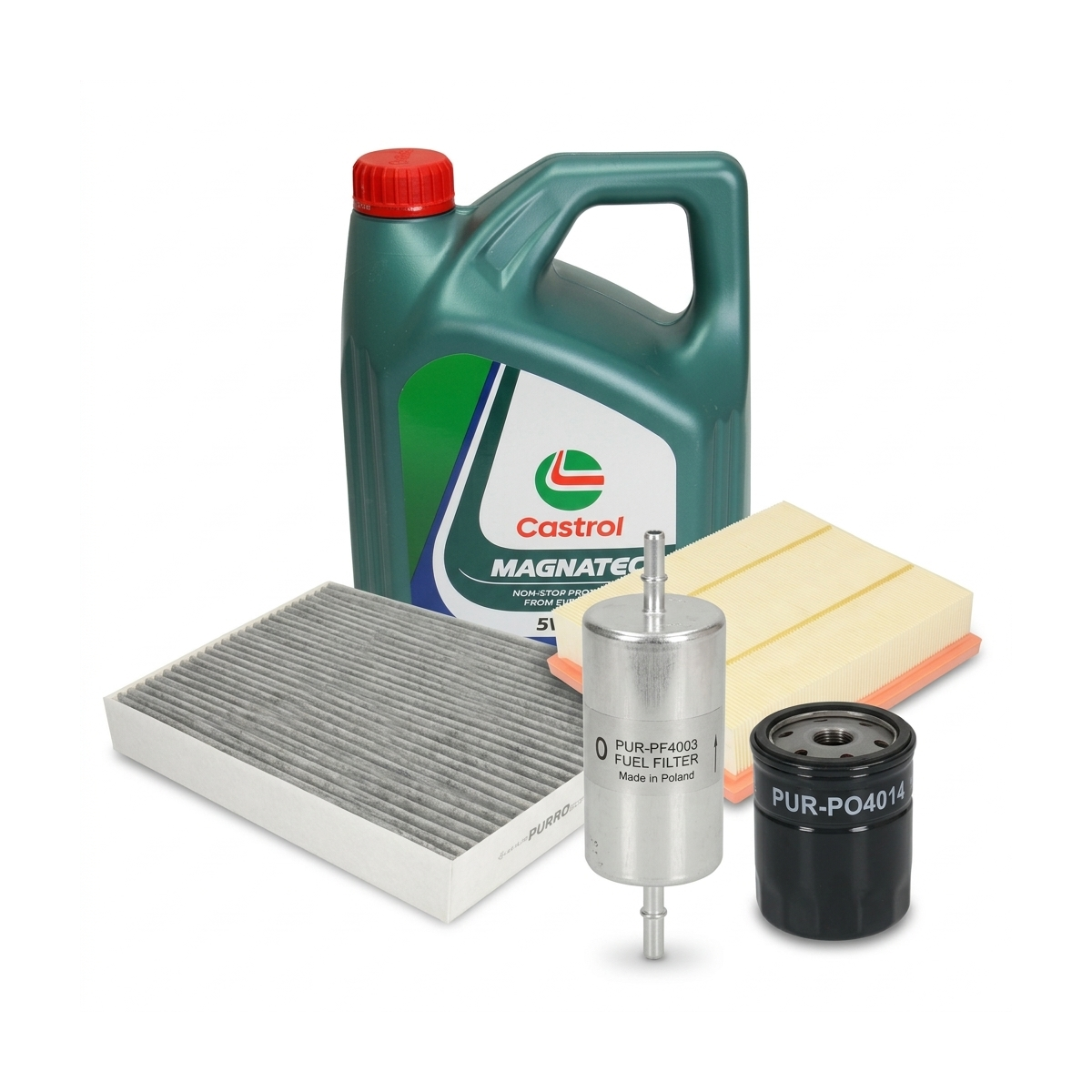 Kit revizie ulei Castrol Magnatec Professional Ford 5W-20 + filtre Ford Mondeo 5 2.0 Hybrid 177 CP – PURRO