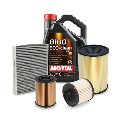 Kit revizie ulei Motul 8100 ECO-CLEAN 0W-30 + filtre Ford Focus 3 1.5 TDCi ECOnetic 105 CP – PURRO