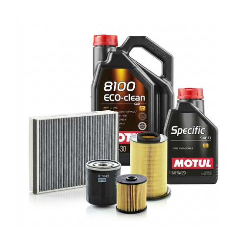 Kit revizie ulei Motul 8100 ECO-CLEAN 0W-30 + filtre Ford Kuga 2 2.0 TDCi 120 CP – MANN