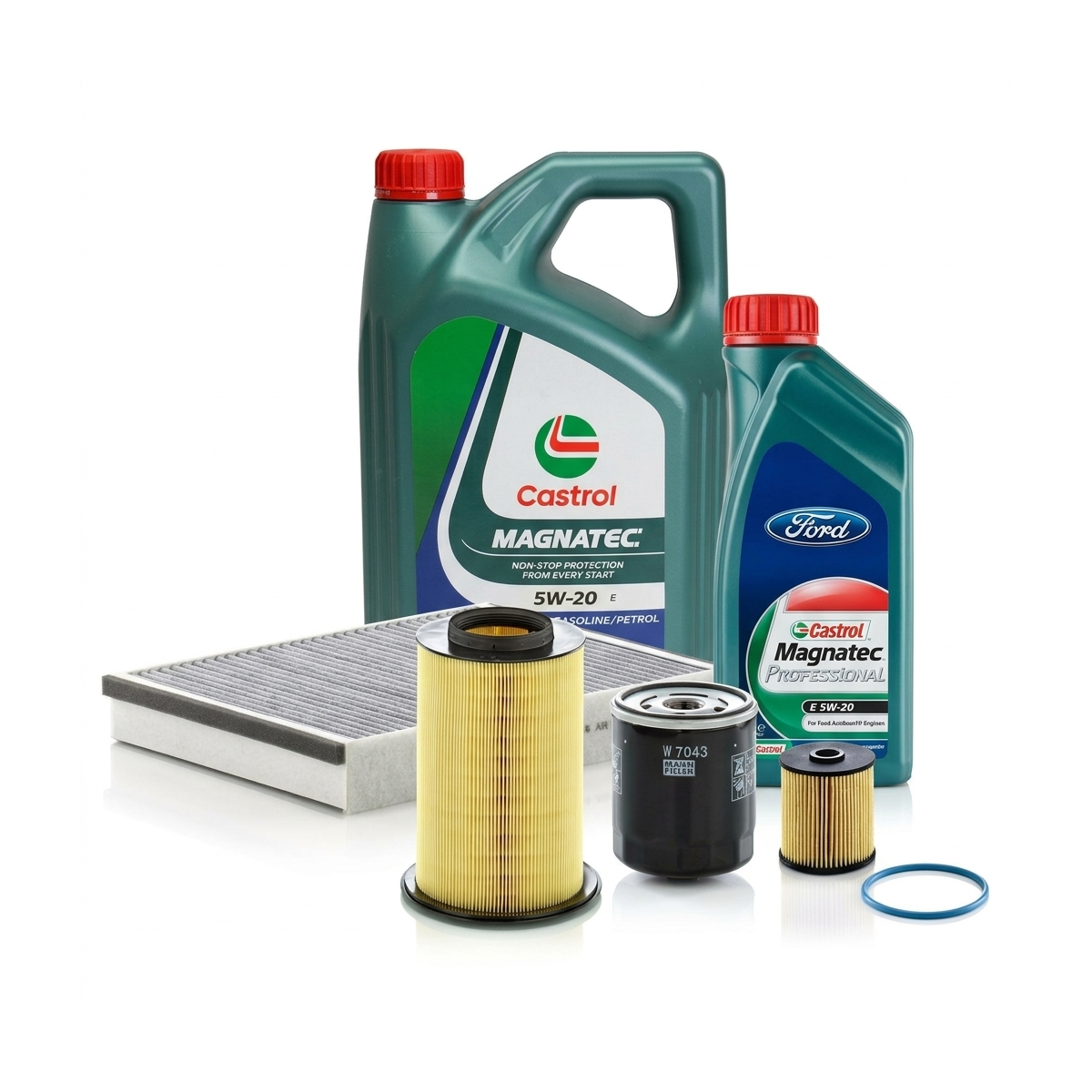 Kit revizie ulei Castrol Magnatec Professional Ford 5W-20 + filtre Ford Kuga 2 2.0 TDCi 4x4 150 CP – MANN