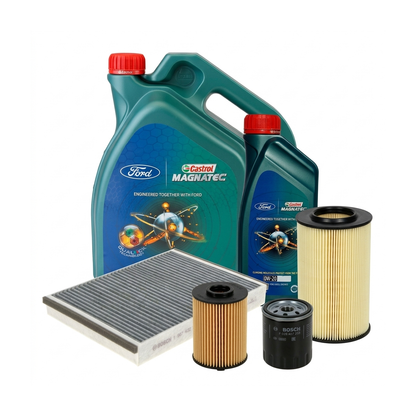 Kit revizie ulei Castrol Ford Magnatec D 0W-30 + Magnatec Professional Ford 0W-20 + filtre Ford Kuga 2 2.0 TDCi 4x4 180 CP – Bosch