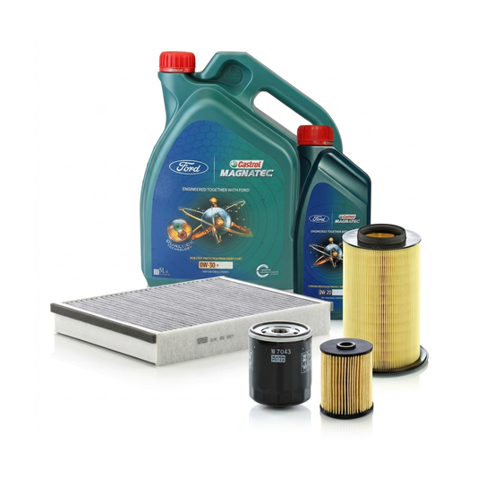 Kit revizie ulei Castrol Ford Magnatec D 0W-30 + Magnatec Professional Ford 0W-20 + filtre Ford Kuga 2 2.0 TDCi 4x4 180 CP – MANN